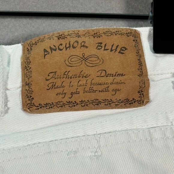 Vintage Anchor Blue Jeans Womens 11 Pleated Baggy White 90s Y2K Skater High Rise - Picture 13 of 15